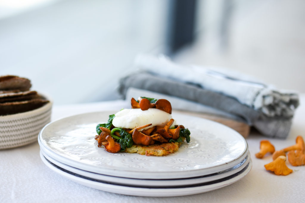 Rosti with Wild mushrooms & Spinach