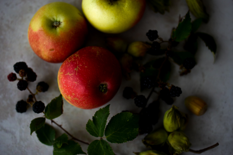 Windfall Apples, foraged Blackberries & Cobnuts