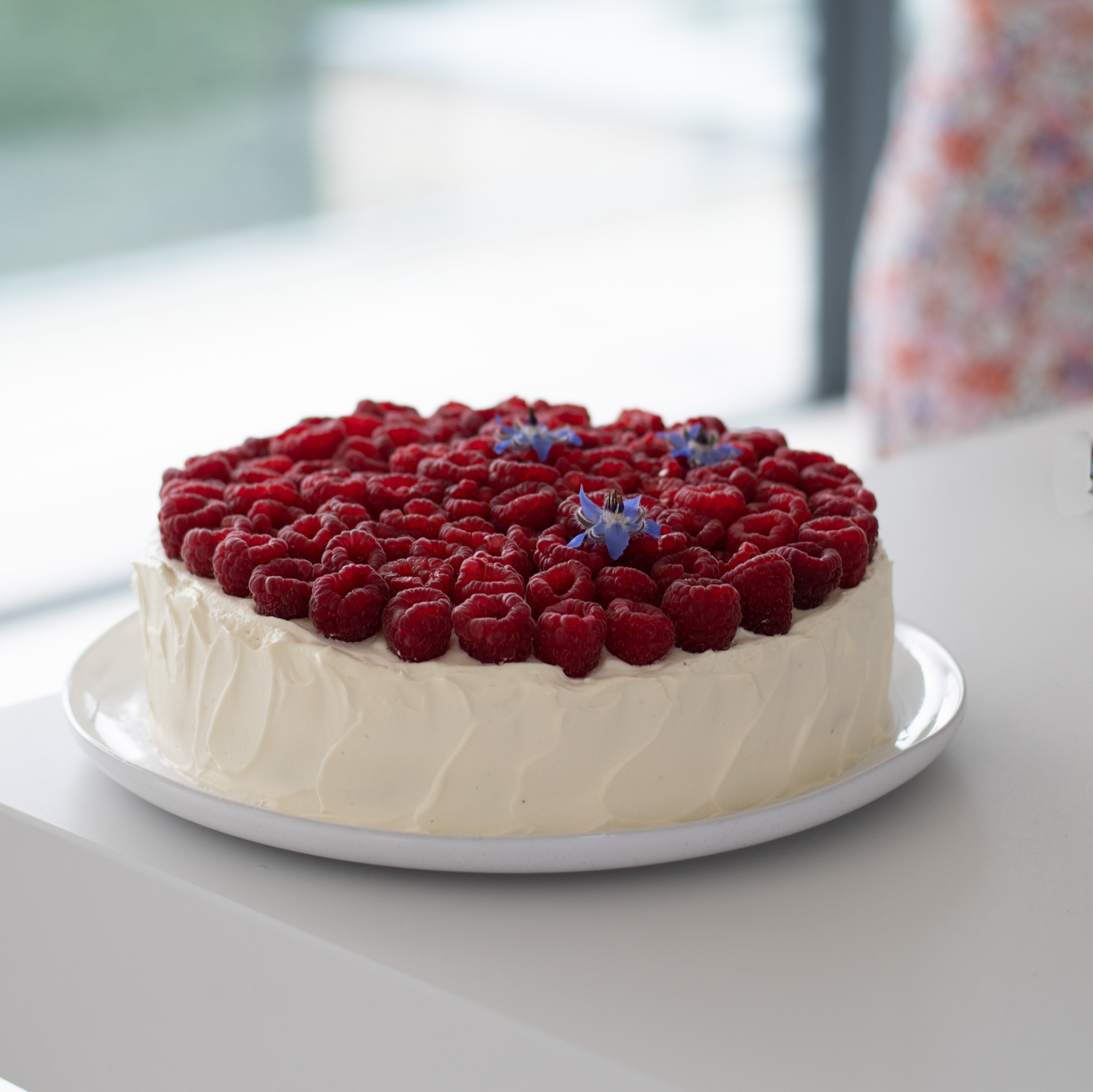 Vegan Raspberry Cream Cake - Vibrant plate